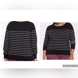 Torrid Women’s Black/White Striped Love Sweater Pullover  Size 2.